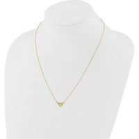 14K Yellow Gold Polished Heart with Arrow Pendant Necklace - 18" with 2" Extender by 0