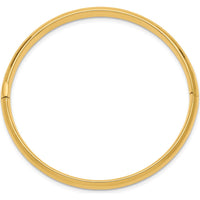 14K Yellow Gold Polished Hinged Baby Bangle with Safety Bar - 5mm Width by Oro Pregiato