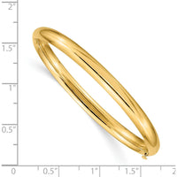 14K Yellow Gold Polished Hinged Baby Bangle with Safety Bar - 5mm Width by Oro Pregiato