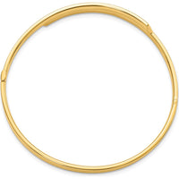 14K Yellow Gold Polished Hinged Bypass Bangle Bracelet - 7.4mm Width by Oro Pregiato