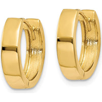 14K Yellow Gold Polished Hinged Hoop Earrings - 10mm Length by 0