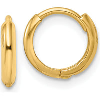 14K Yellow Gold Polished Hinged Hoop Earrings - 10mm Length by Oro Pregiato