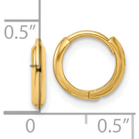 14K Yellow Gold Polished Hinged Hoop Earrings - 10mm Length by Oro Pregiato