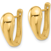 14K Yellow Gold Polished Hinged Hoop Earrings - 15.4mm Length by 0