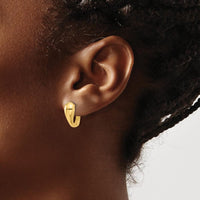 14K Yellow Gold Polished Hinged Hoop Earrings - 15.4mm Length by 0