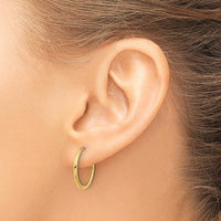 14K Yellow Gold Polished Hinged Hoop Earrings - 15.7mm Length, 18mm Width by 0