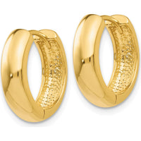 14K Yellow Gold Polished Hinged Hoop Earrings - 15mm Length by 0