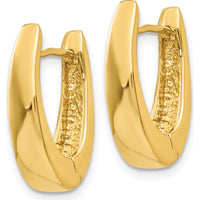 14K Yellow Gold Polished Hinged Hoop Earrings - 17mm Length, 11mm Width by 0