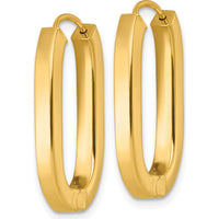 14K Yellow Gold Polished Hinged Hoop Earrings - 25.9mm Length by 0