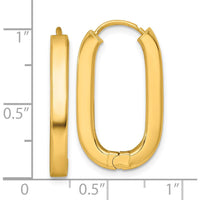 14K Yellow Gold Polished Hinged Hoop Earrings - 25.9mm Length by 0