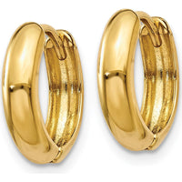 14K Yellow Gold Polished Hinged Hoop Earrings - Elegant Hoop Design by Oro Pregiato