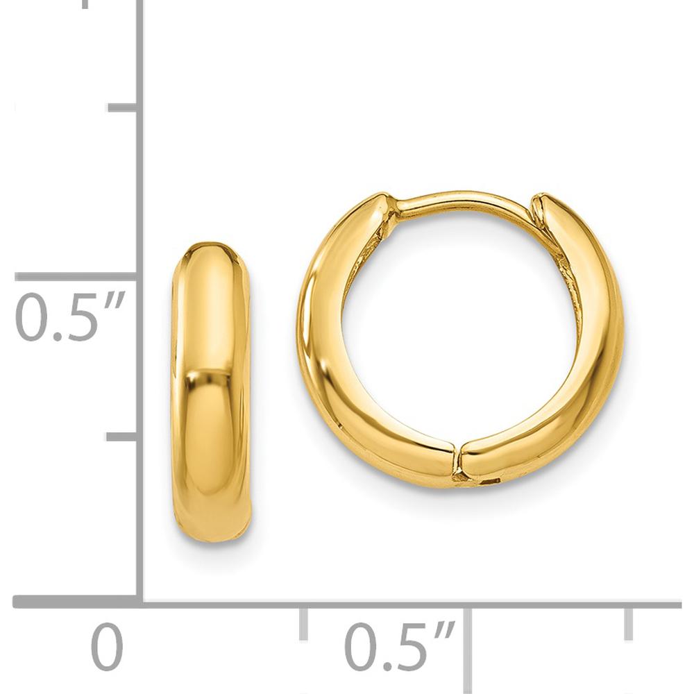 14K Yellow Gold Polished Hinged Hoop Earrings - Elegant Hoop Design by Oro Pregiato