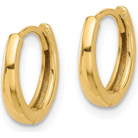 14K Yellow Gold Polished Hinged Hoop Earrings - Elegant Timeless Design by 0