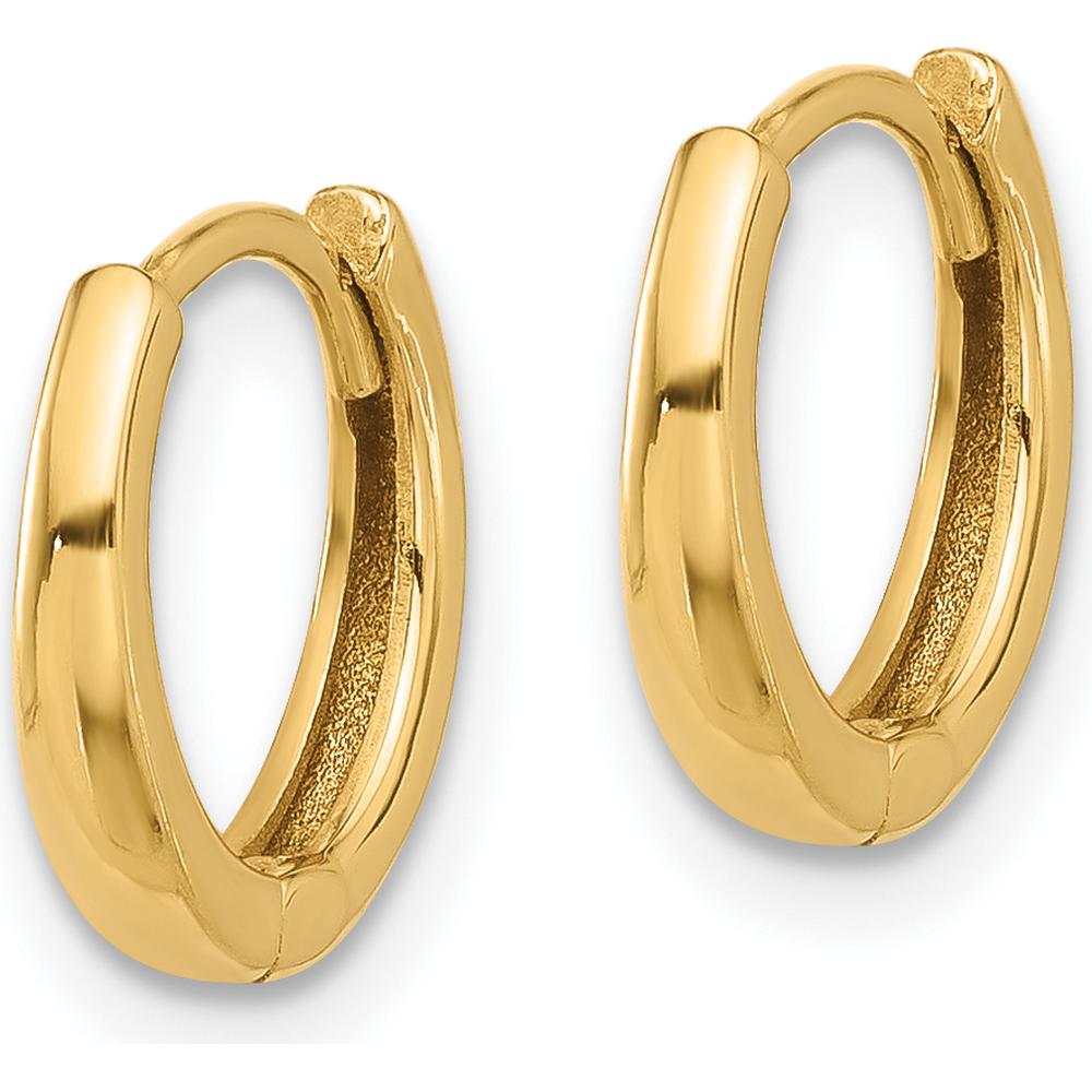 14K Yellow Gold Polished Hinged Hoop Earrings - Elegant Timeless Design by 0