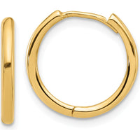 14K Yellow Gold Polished Hinged Hoop Earrings - Medium Hoop Style by 0