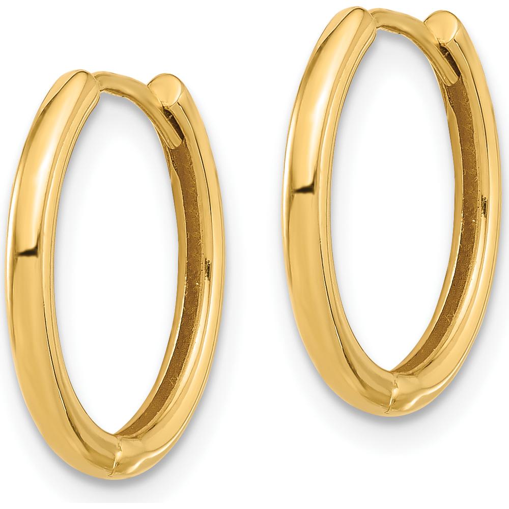 14K Yellow Gold Polished Hinged Hoop Earrings - Medium Hoop Style by 0
