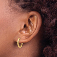 14K Yellow Gold Polished Hinged Hoop Earrings - Medium Hoop Style by 0