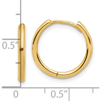 14K Yellow Gold Polished Hinged Hoop Earrings - Medium Hoop Style by 0