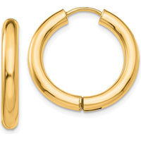 14K Yellow Gold Polished Hinged Hoop Earrings by 0