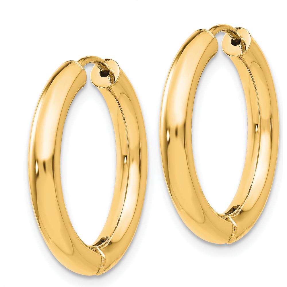 14K Yellow Gold Polished Hinged Hoop Earrings by 0