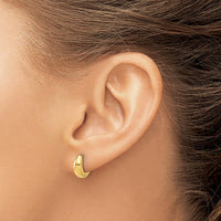 14K Yellow Gold Polished Hinged Huggie Hoop Earrings - Elegant and Timeless Design by 0