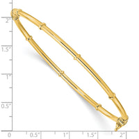 14K Yellow Gold Polished Hinged Oval Bangle Bracelet - 7.5 inches by Oro Pregiato