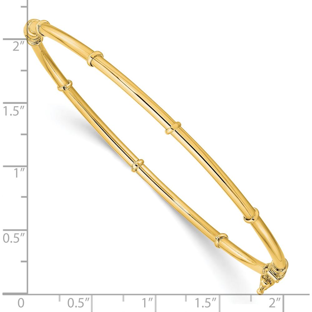 14K Yellow Gold Polished Hinged Oval Bangle Bracelet - 7.5 inches by Oro Pregiato