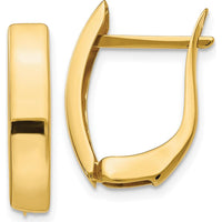 14K Yellow Gold Polished Hinged Post Hoop Earrings - Timeless Elegance by 0