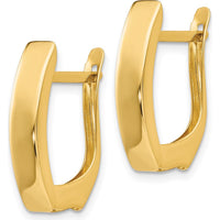 14K Yellow Gold Polished Hinged Post Hoop Earrings - Timeless Elegance by 0
