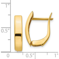 14K Yellow Gold Polished Hinged Post Hoop Earrings - Timeless Elegance by 0