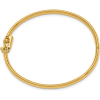14K Yellow Gold Polished Hinged Safety Clasp Baby Bangle - 3.75mm Width by Oro Pregiato