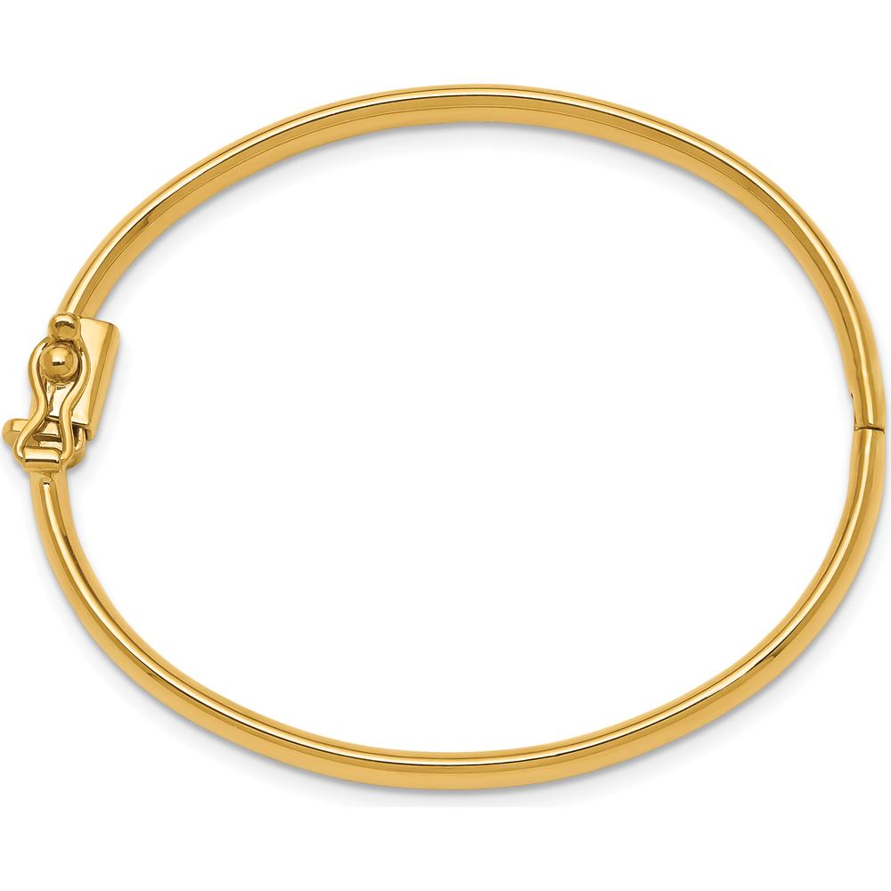 14K Yellow Gold Polished Hinged Safety Clasp Baby Bangle - 3.75mm Width by Oro Pregiato