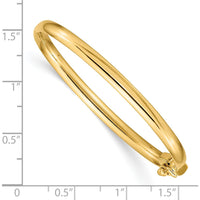 14K Yellow Gold Polished Hinged Safety Clasp Baby Bangle - 3.75mm Width by Oro Pregiato