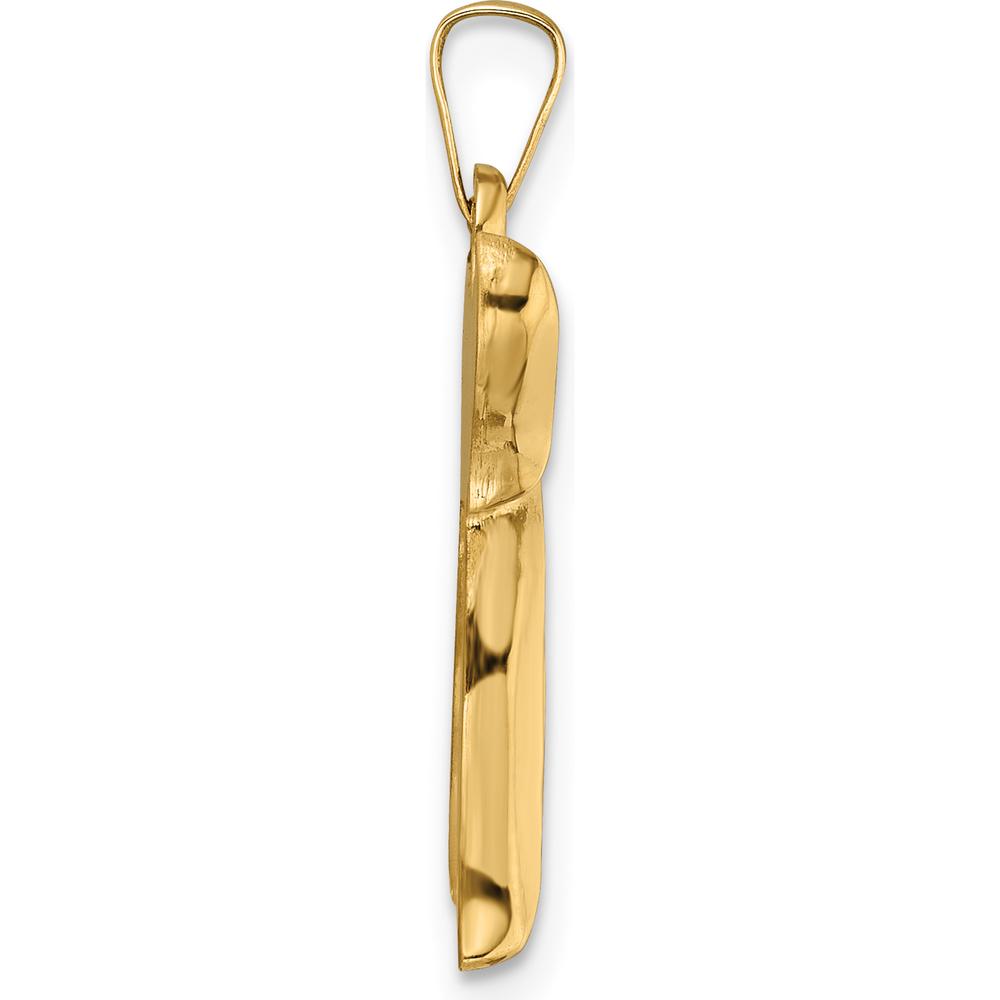 14K Yellow Gold Polished Hollow Chai Symbol Pendant - Elegant Life Symbol by Oro Pregiato