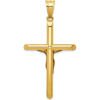 14K Yellow Gold Polished Hollow Crucifix Pendant - 57mm in Length by Oro Pregiato