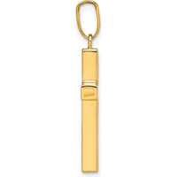 14K Yellow Gold Polished Hollow Latin Cross Pendant - 32mm by Oro Pregiato
