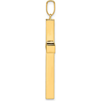 14K Yellow Gold Polished Hollow Latin Cross Pendant - 47.2mm Long by Oro Pregiato