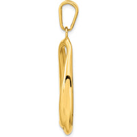 14K Yellow Gold Polished Hollow Oval Hoop Pendant - 33.81mm Length by Oro Pregiato