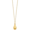 14K Yellow Gold Polished Hollow Teardrop Pendant Necklace with Rolo Chain - 18" Length by 0