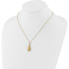 14K Yellow Gold Polished Hollow Teardrop Pendant Necklace with Rolo Chain - 18" Length by 0