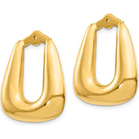 14K Yellow Gold Polished Hoop Earring Jackets - Solid Construction, 25mm Length, 20mm Width by Oro Pregiato