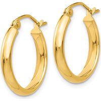 14K Yellow Gold Polished Hoop Earrings - 18mm Diameter by 0