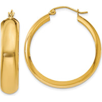 14K Yellow Gold Polished Hoop Earrings - 18mm Length by 0