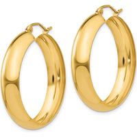 14K Yellow Gold Polished Hoop Earrings - 18mm Length by 0