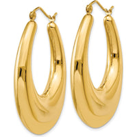 14K Yellow Gold Polished Hoop Earrings - 22mm Length by 0