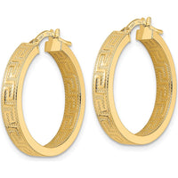 14K Yellow Gold Polished Hoop Earrings - 24.25mm Length, 4mm Thickness by 0