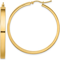 14K Yellow Gold Polished Hoop Earrings - 45mm Length by 0