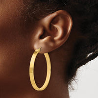 14K Yellow Gold Polished Hoop Earrings - 45mm Length by 0