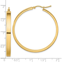 14K Yellow Gold Polished Hoop Earrings - 45mm Length by 0