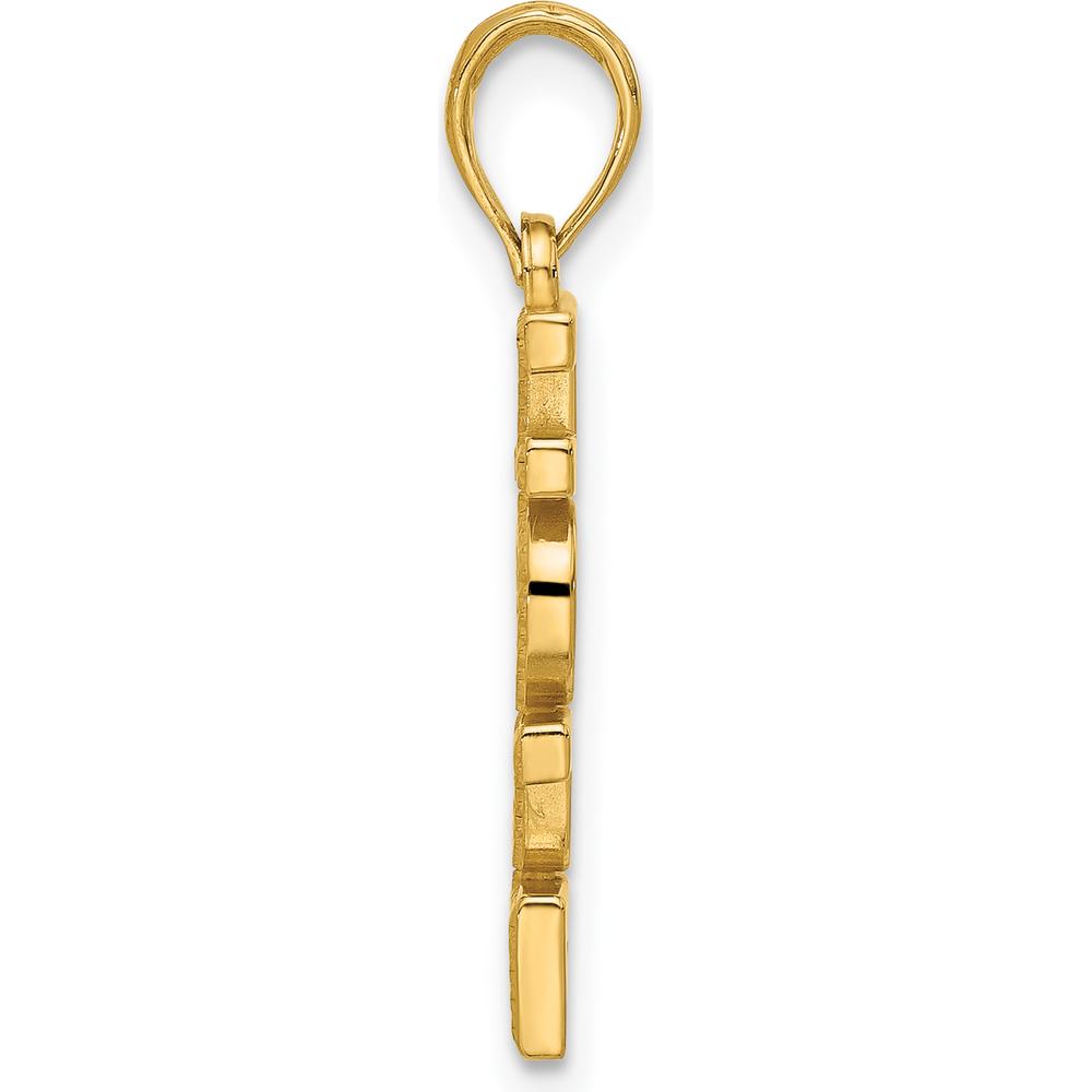 14K Yellow Gold Polished "HOPE" Pendant - Inspirational Jewelry by Oro Pregiato